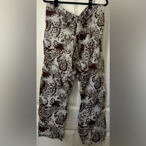 VS brown and white swim coverup pants